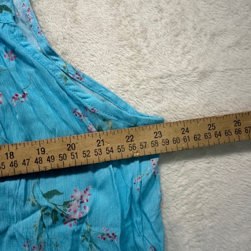 Papermoon Phoenix Tank Top Turquoise Floral Sleeveless Blouse 2XL New - Picture 4 of 6